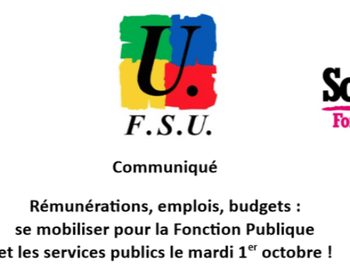 Communiqué Intersyndical 1er octobre