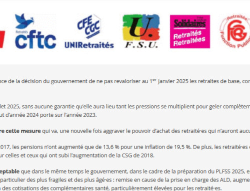 Communiqué de presse sur l’absence de revalorisation des pensions au 1er janvier 2025